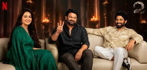 Prabhas and Rana Daggubati on the Baahubali set sparking Baahubali 3 rumors
