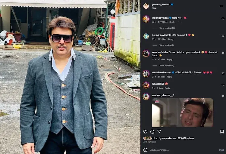 Govinda announcing his silver-screen comeback with Roopa and Duniyadari poster reveal