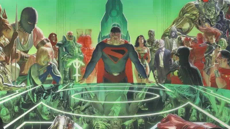 DC superhero and Blockbuster store comparison illustrating movie dominance and business downfall