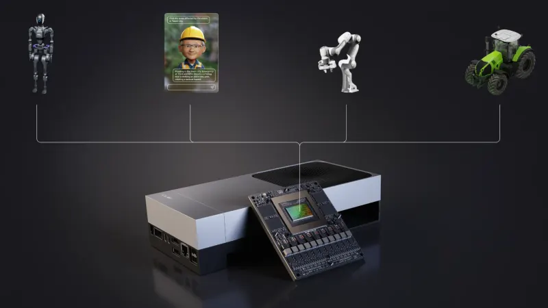 Robotics engineer testing embodied AI systems powered by Jetson Thor computers