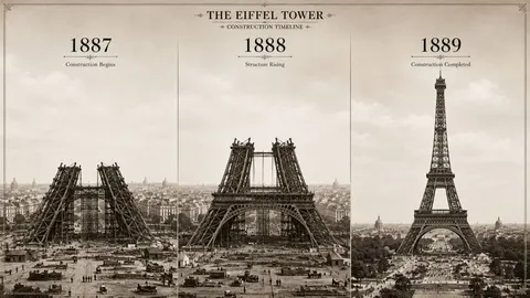 Eiffel Tower rising above the Champ de Mars in Paris