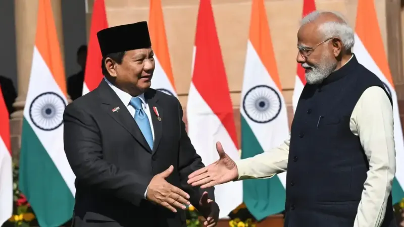 Indonesia President Prabowo Subianto speaking at a Jakarta community event