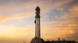 SpaceX Starship V3 rocket launching from Starbase Texas with 33 Raptor engines firing