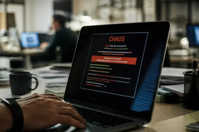 An example of ransomware notification on a compromised computer
