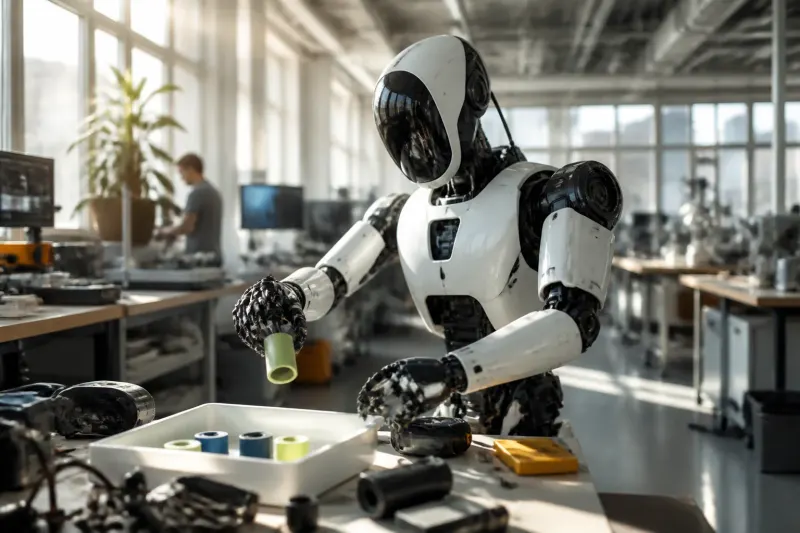 A humanoid robot performing tasks with enhanced dexterity