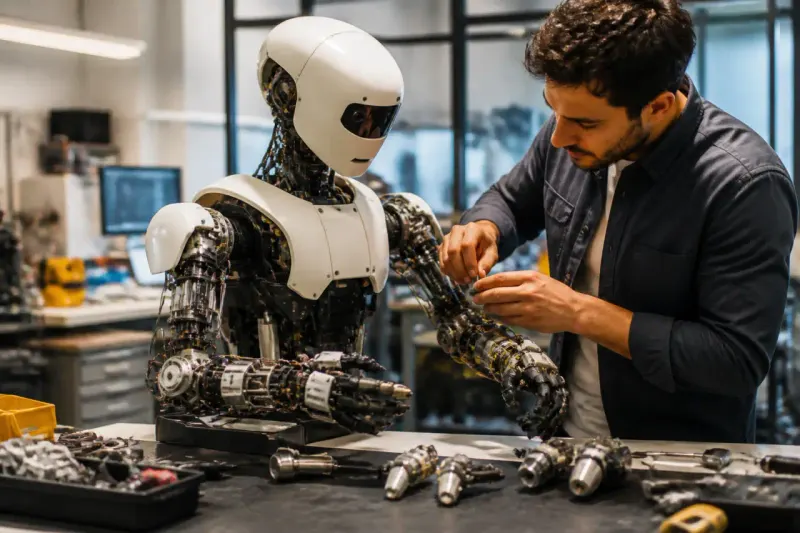 Robot adapting to new embodiments in a controlled environment