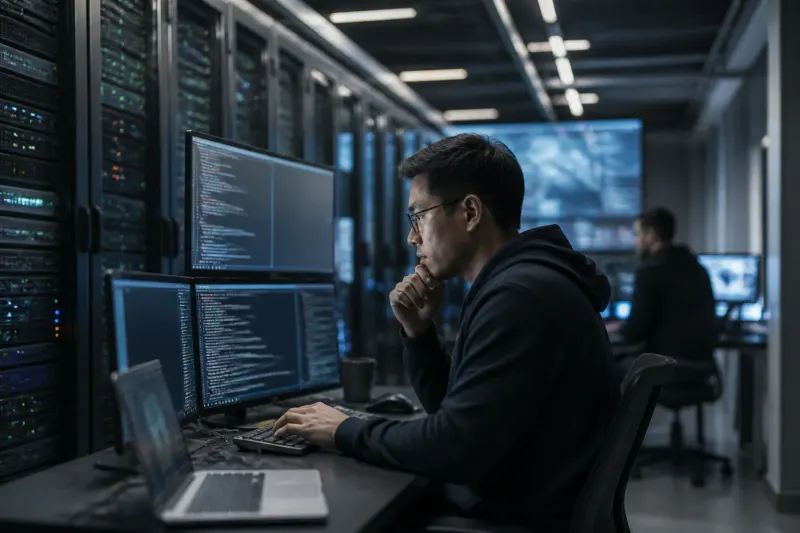 An AI analyzing code for Chrome vulnerabilities.
