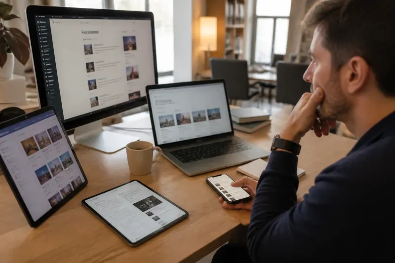 Collage illustrating Instapaper and competing apps on digital screens.