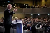 Gianni Infantino during a FIFA event, looking concerned.