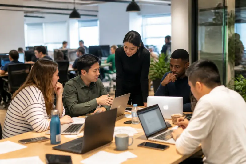 Team working on go-to-market strategies