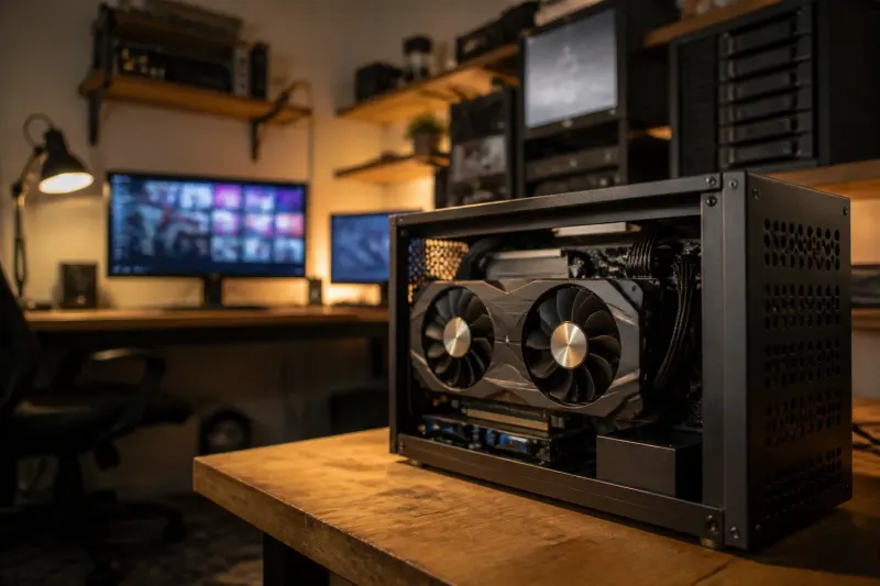 A home server setup with a GPU upgrade for transcoding