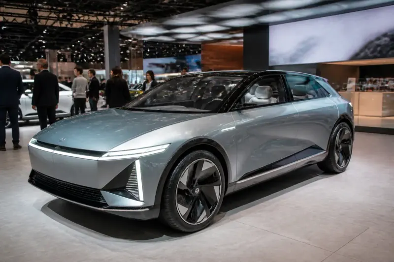 A modern car design featuring a large grille with LED lighting.
