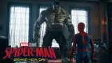 Tom Holland as Spider-Man in hand-sewn suit on Queens rooftop at golden hour