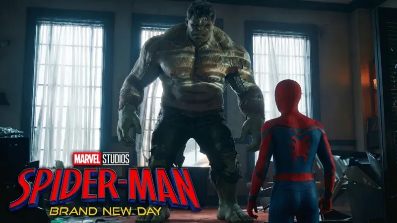 Tom Holland as Spider-Man in hand-sewn suit on Queens rooftop at golden hour