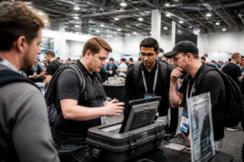 A crowd at Black Hat USA 2026, engaged in discussions about cybersecurity innovations.