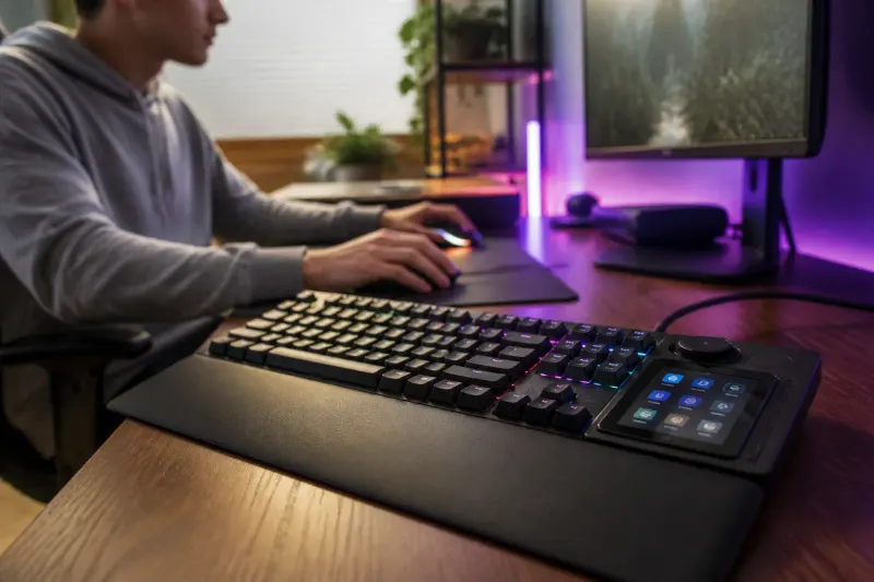 Turtle Beach Command Series KB5 gaming keyboard on a desk