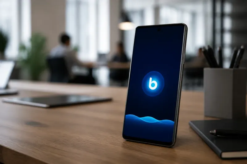 A smartphone displaying the Samsung Bixby interface