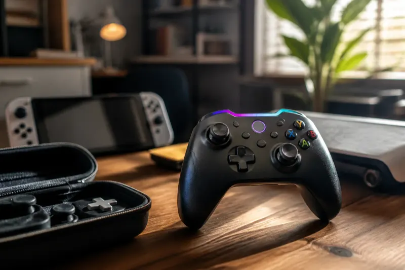GuliKit KK3 Max game controller displayed on a table, highlighting its design and customization features.