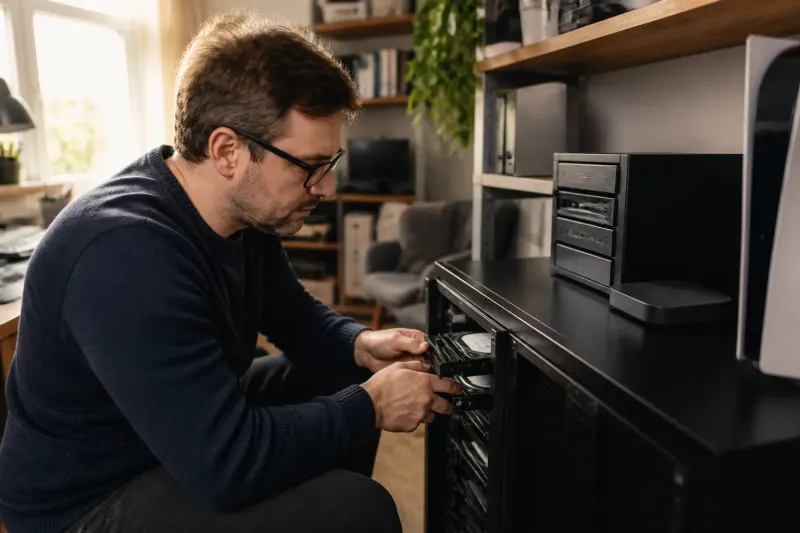 A user setting up a media server with Jellyfin and storage solutions.