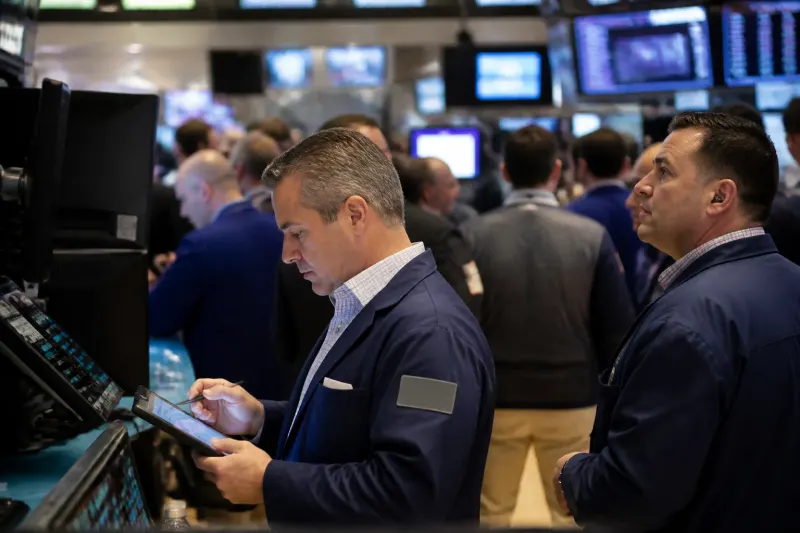 Traders engaging in Bitcoin futures trading at a lively exchange floor