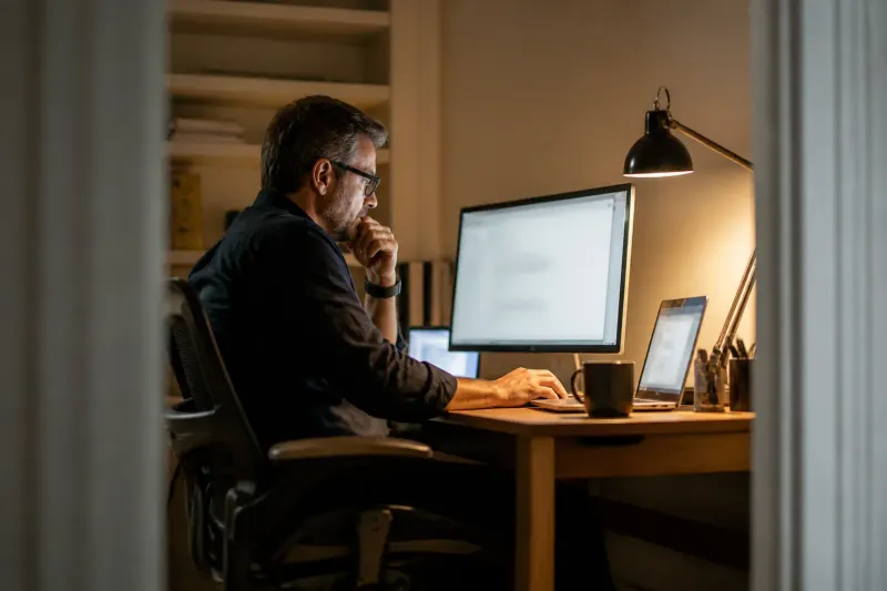 Cybersecurity expert analyzing breach data