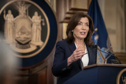 Governor Kathy Hochul discussing AI policies in New York