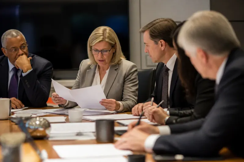 Government officials discussing new AI initiatives