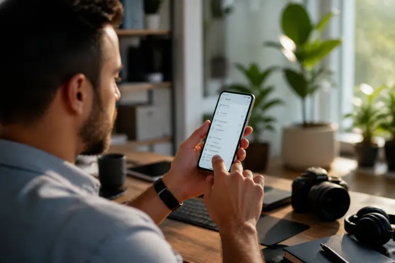 A person navigating security settings on their Android phone.