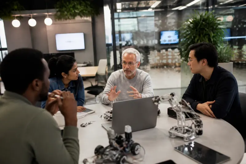 Technology leaders discussing open ecosystems in robotics.