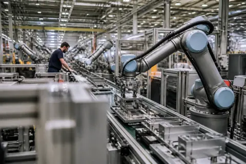 A Johnson Robotics facility with collaborative robots in production.