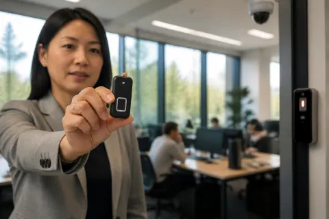 A dedicated biometric authenticator in a secure office setting