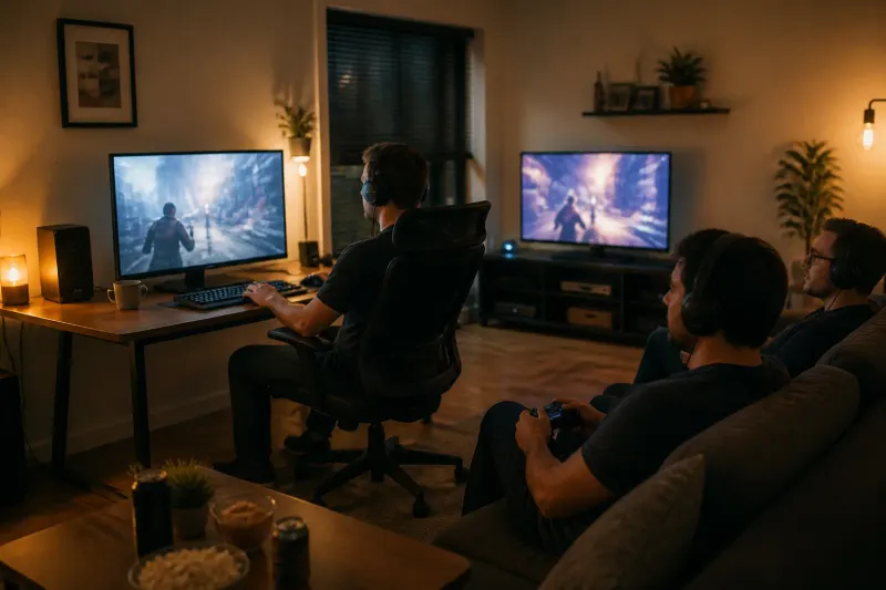 A gaming setup demonstrating smooth gameplay during Aliens: Fireteam Elite 2 play.