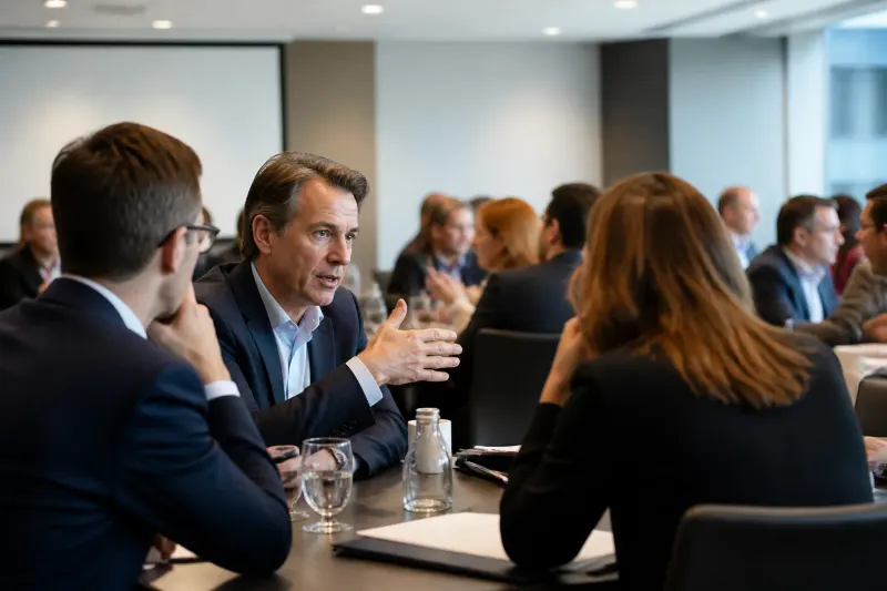 Stacks Genesis Bond launch event with institutional investors discussing Bitcoin staking.