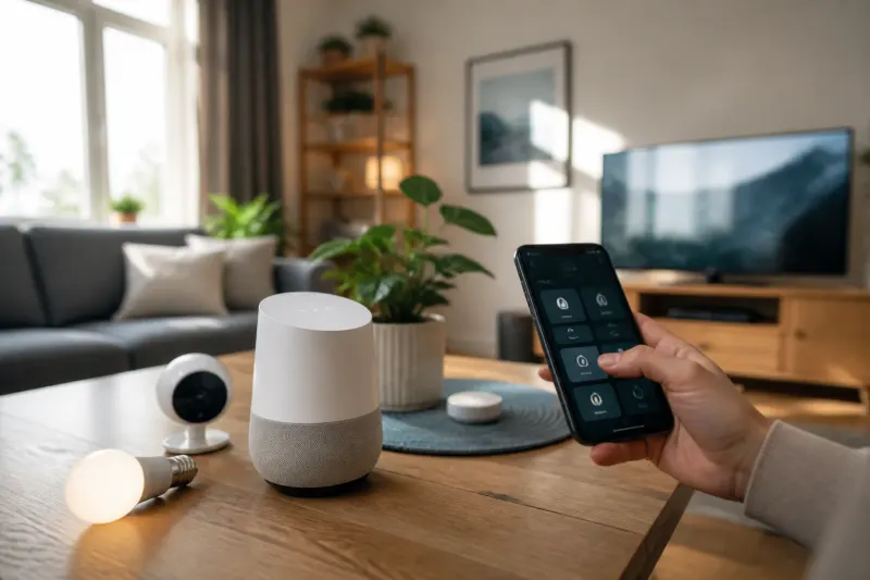 Smart home devices showcasing Google Home integration