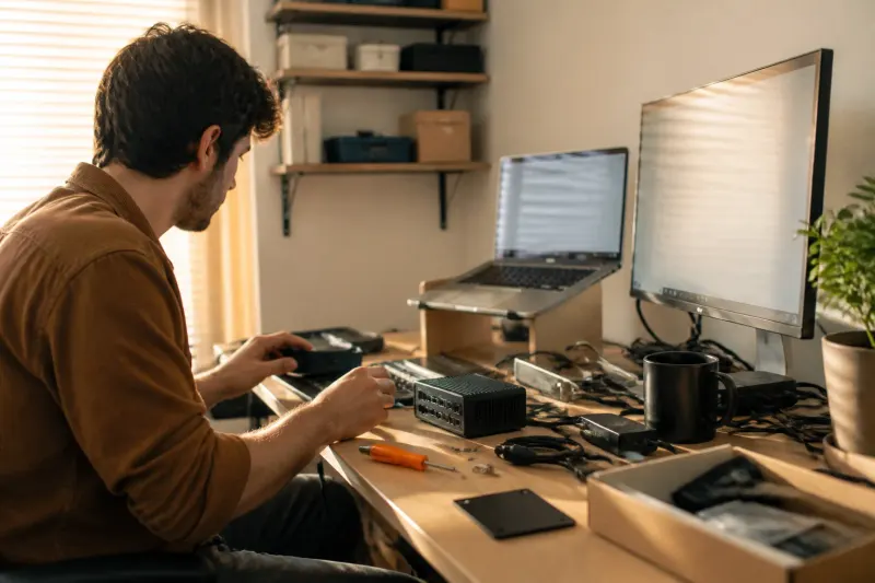 User configuring Immich setup on mini PC