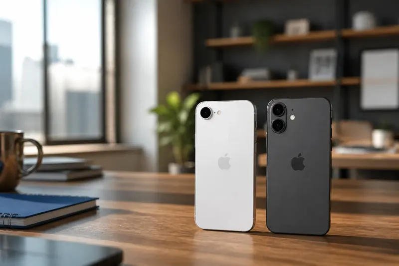 Apple iPhone 17e and iPhone 17 side-by-side