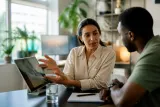 A digital health coach assisting a user with health metrics.