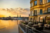 View of Stockholm waterfront with a stylish hotel