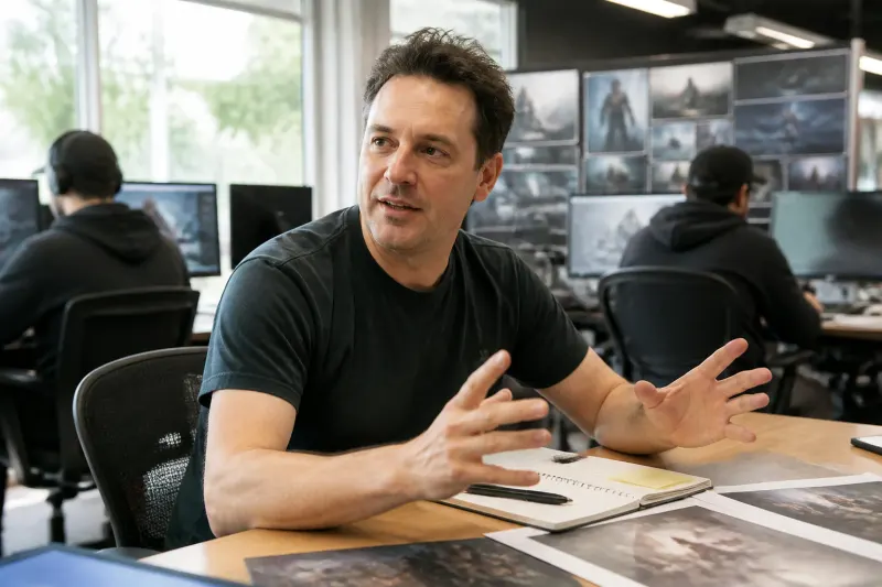Joe Ziegler during a game design session at Bungie.