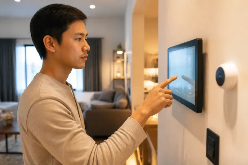 Visual representation of safety measures in home automation.