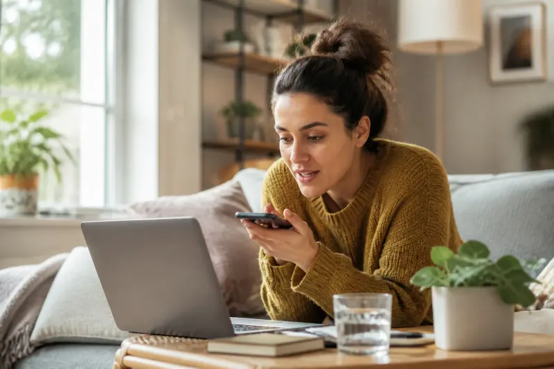 An individual texting an AI assistant from their smartphone, showcasing interactive features.