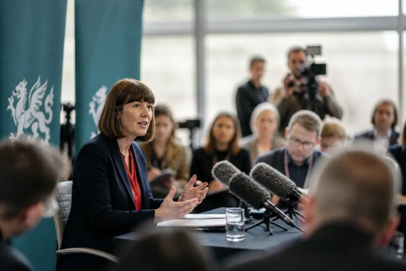 Welsh Finance Minister Elin Jones discussing budget plans