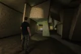 Gameplay scene from MyHouse.wad featuring a surreal home environment.